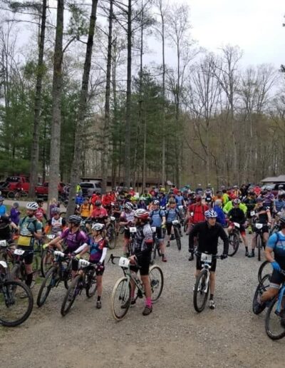 Cyclists at MTN Biking event in London, Kentucky
