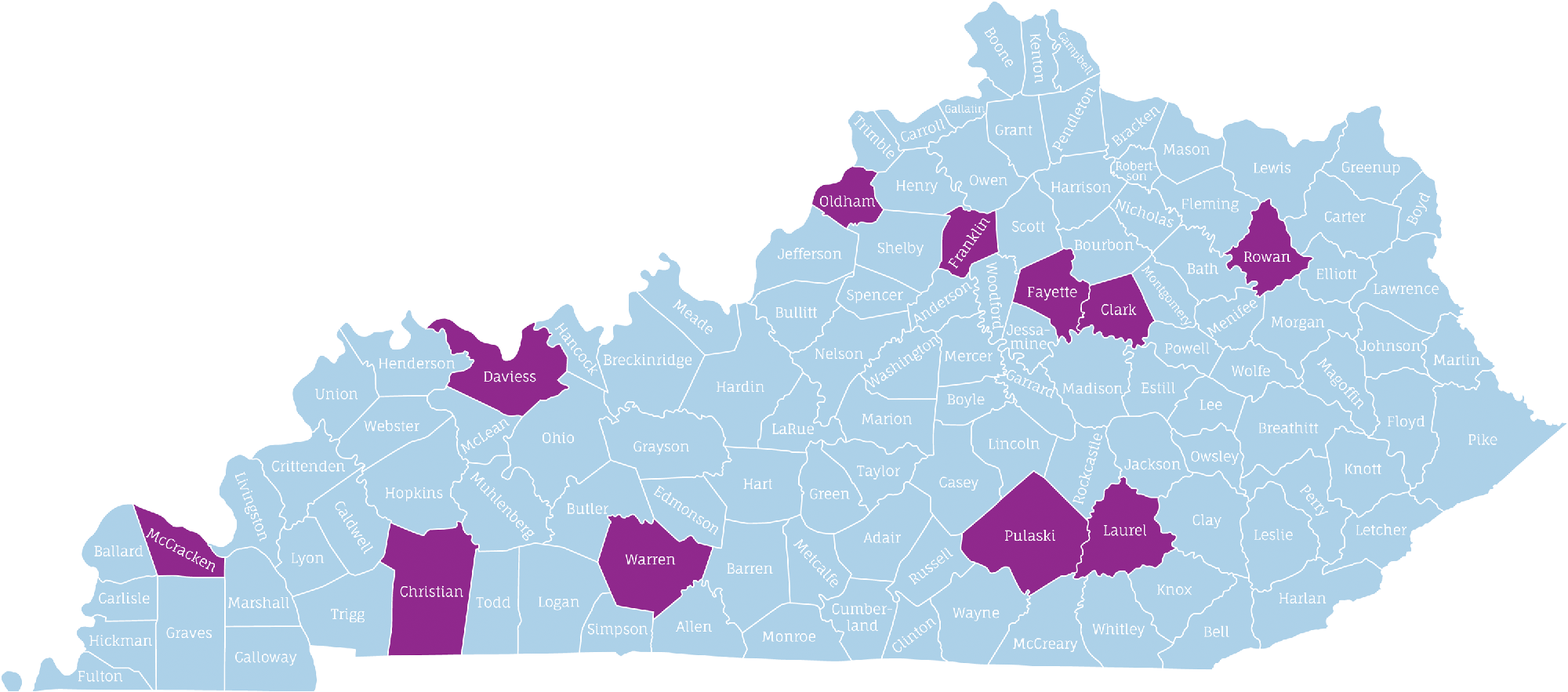 Kentucky Tour Stop Map