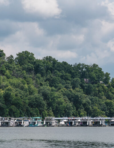 Docked houseboats in Somerset Kentucky Houseboat Capital of the World